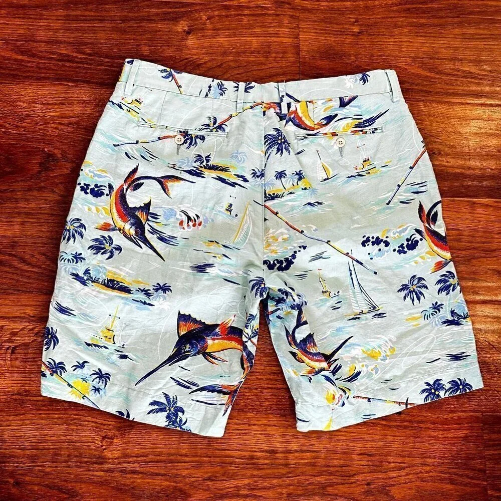 Polo Ralph Lauren marlins printed linen blend shorts